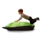 Pouf design polyester bicolore gris et vert anis SMALL MILIBAG 