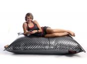 Pouf g&eacute;ant design matelass&eacute; argent&eacute; BIG MILIBAG TREND 