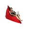 Pouf g&eacute;ant design polyester bicolore noir et rouge BIG MILIBAG 