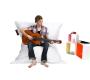 Pouf g&eacute;ant design polyester blanc BIG MILIBAG