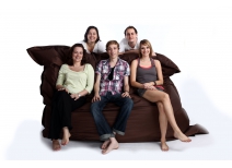 Pouf g&eacute;ant design polyester chocolat FAMILY MILIBAG 