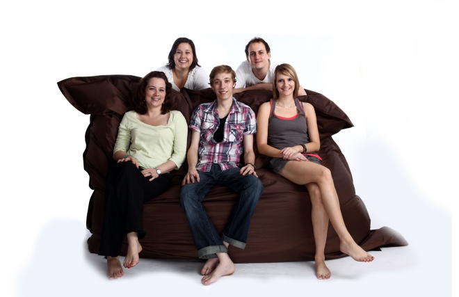 Pouf g&eacute;ant design polyester chocolat FAMILY MILIBAG 