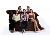 Pouf g&eacute;ant design polyester marron FAMILY BAG 