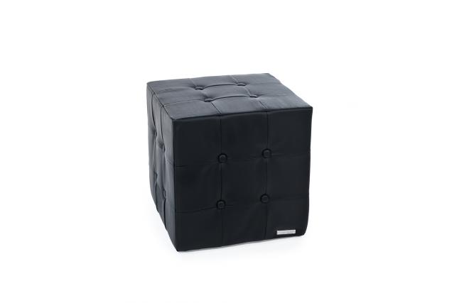 Pouf noir moderne carr&eacute; Angelo