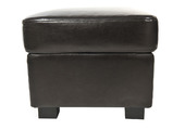 Pouf / repose pied Club cuir marron