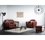 Pouf / repose pied Club cuir marron clair