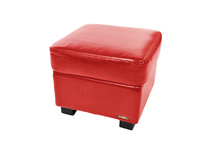 Pouf / repose pied Club cuir rouge