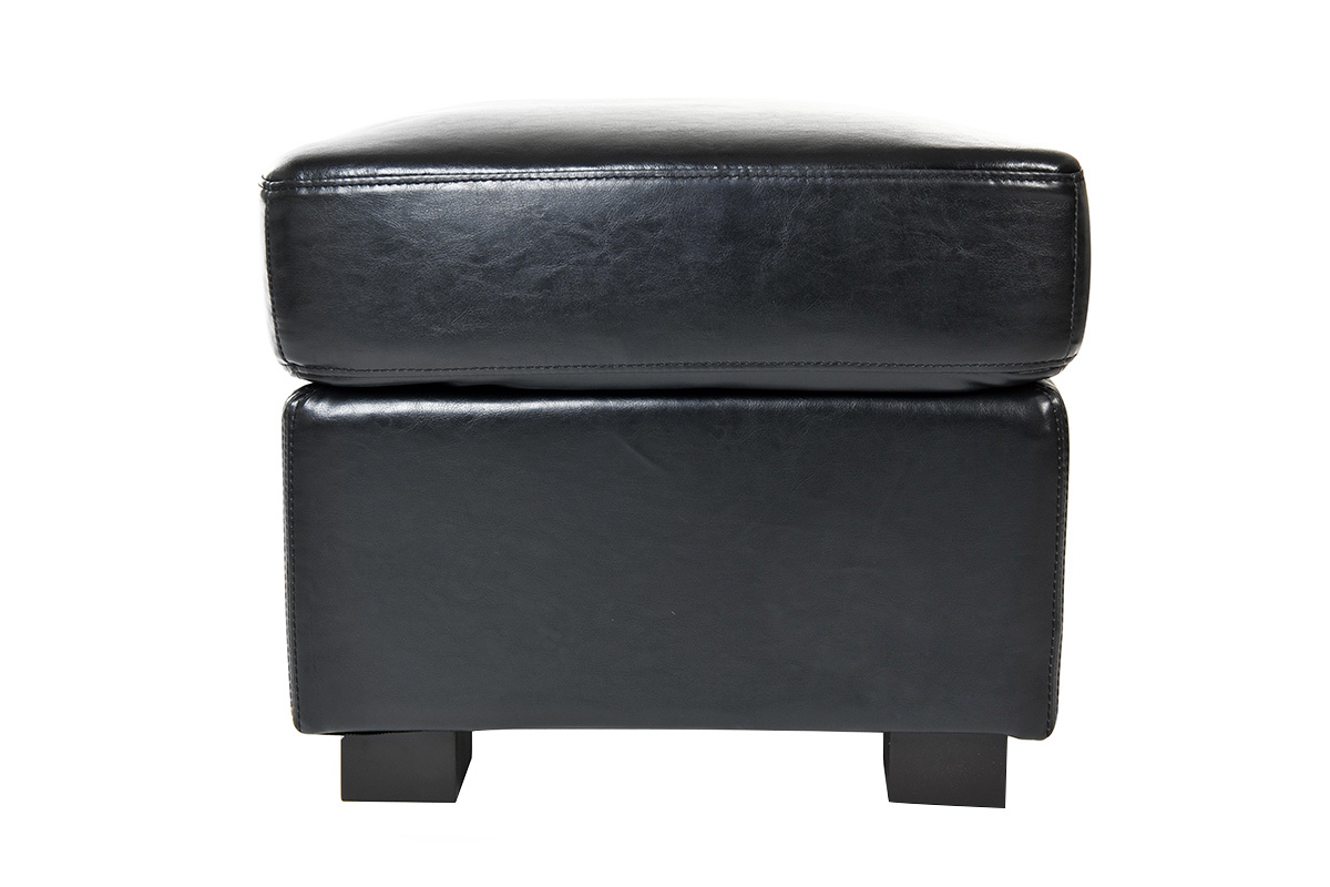 Pouf / repose pieds CLUB cuir noir image 1