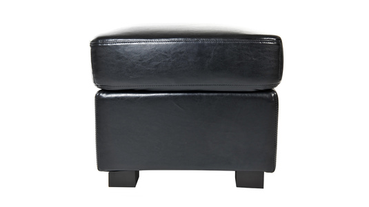 Pouf / repose pieds CLUB cuir noir image 1