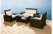 Salon de jardin BORA BORA - 2 fauteuils, 1 canap&eacute; 2 places & 1 table basse - Coloris Noir image 4