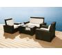 Salon de jardin BORA BORA - 2 fauteuils, 1 canap&eacute; 2 places & 1 table basse - Coloris Noir image 4