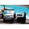 Salon de jardin BORA BORA - 2 fauteuils, 1 canap&eacute; 2 places & 1 table basse - Coloris Noir
