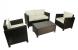 Salon de jardin TAHITI - 2 fauteuils, 1 canap&eacute; 2 places & 1 table basse - Couleur Cacao image 1