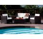 Salon de jardin TAHITI - 2 fauteuils, 1 canap&eacute; 2 places & 1 table basse - Couleur Cacao image 3