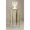 Sellette moderne acier laqu&eacute; et verre tremp&eacute; transparent Baroca
