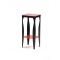 Sellette rouge moderne en acier et verre tremp&eacute; Baroca