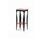 Sellette rouge moderne en acier et verre tremp&eacute; Baroca