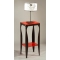 Sellette rouge moderne en acier et verre tremp&eacute; Baroca