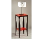 Sellette rouge moderne en acier et verre tremp&eacute; Baroca