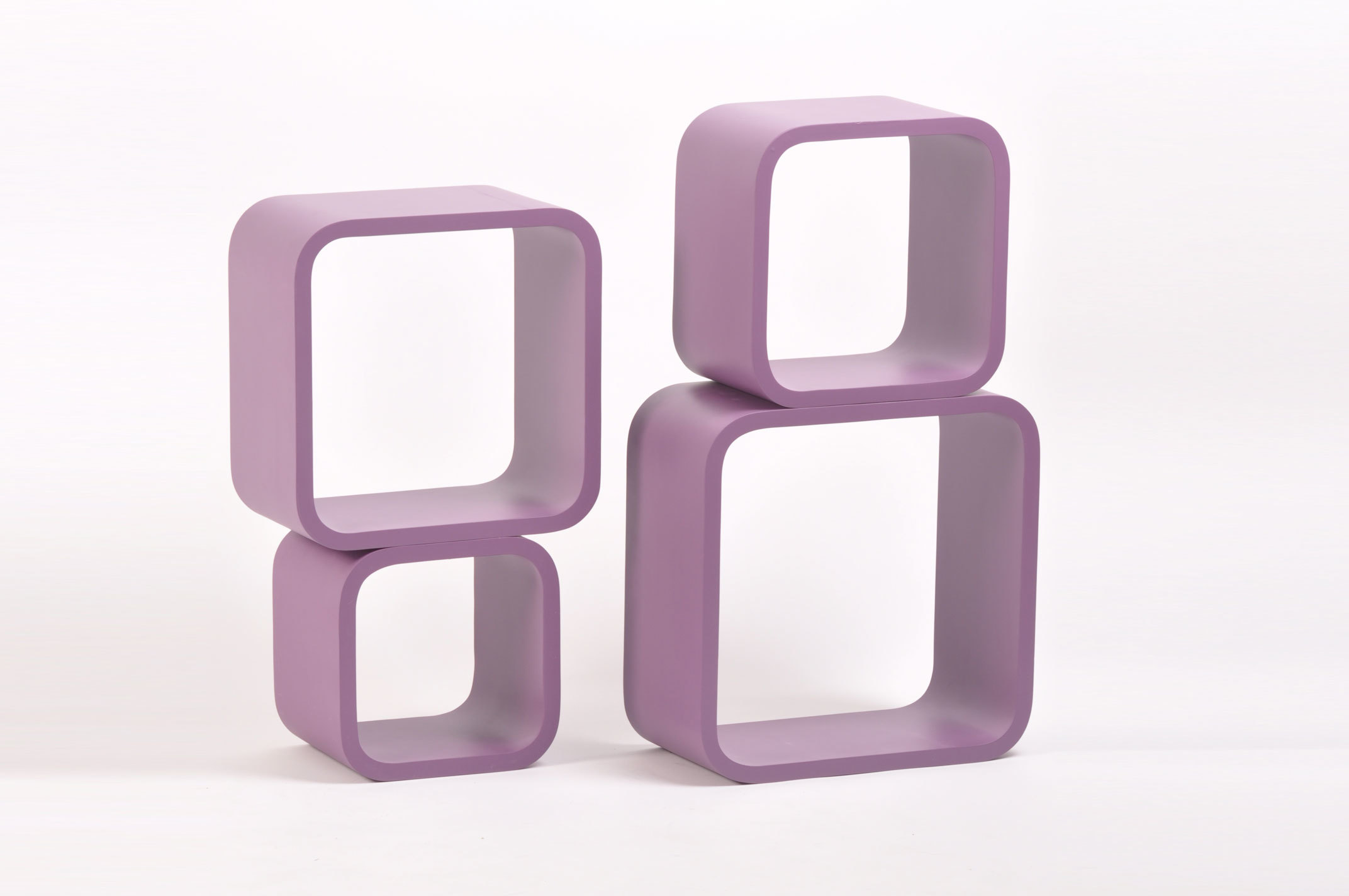 Set de 4 &eacute;tag&egrave;res carr&eacute;es POP coloris violet