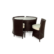 SET FIDJI - 4 Chaises - 1 Table - Couleur Cacao image pub1