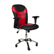 Sill&oacute;n de oficina Paulo de color negro y rojo image pub1