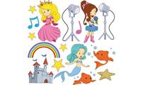 Stickers fille 30x30cm