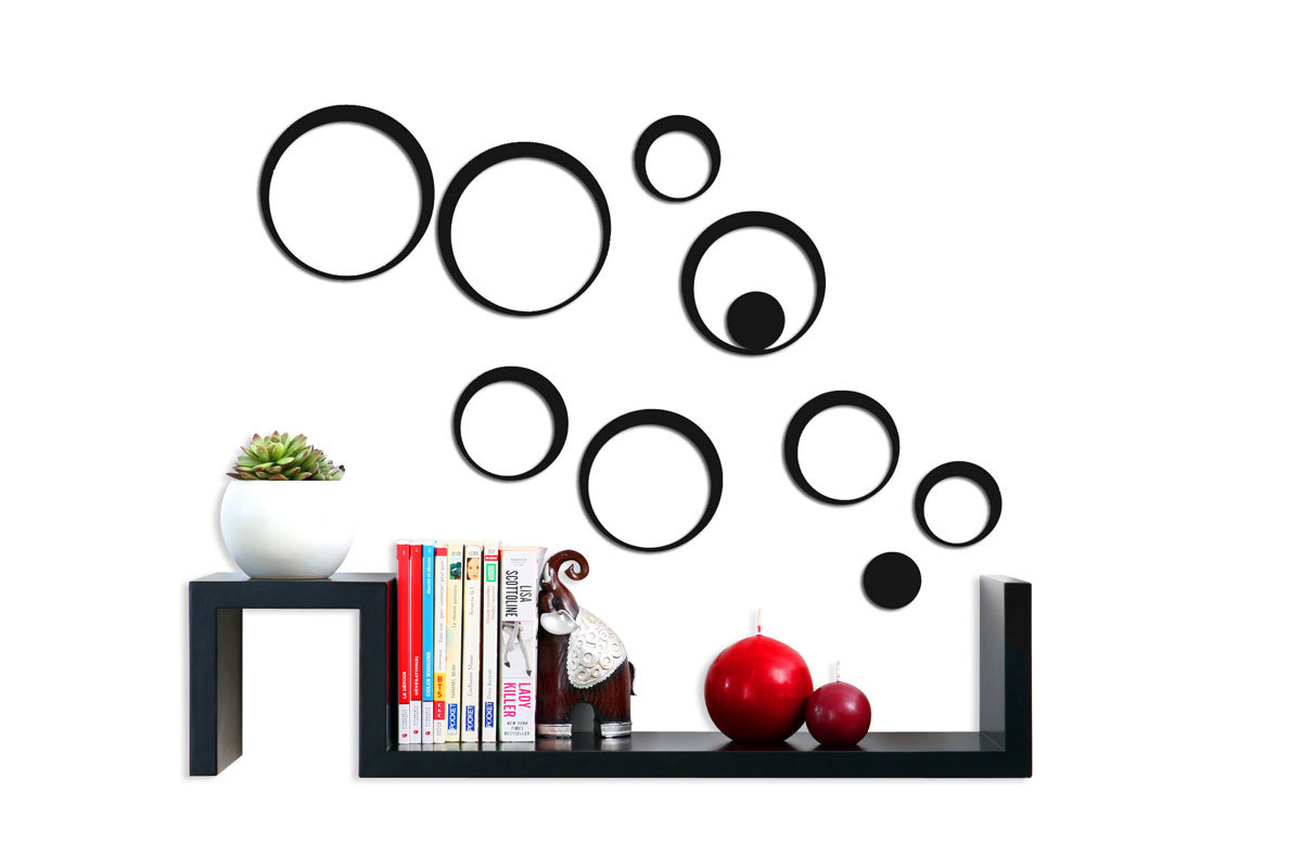 Stickers muraux 3D noirs BUBBLES