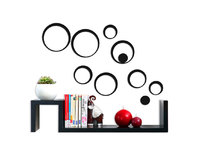 Stickers muraux 3D noirs BUBBLES