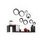 Stickers muraux 3D noirs BUBBLES