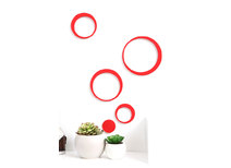 Stickers muraux 3D rouges BUBBLES
