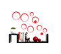 Stickers muraux 3D rouges BUBBLES