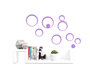 Stickers muraux 3D violets BUBBLES