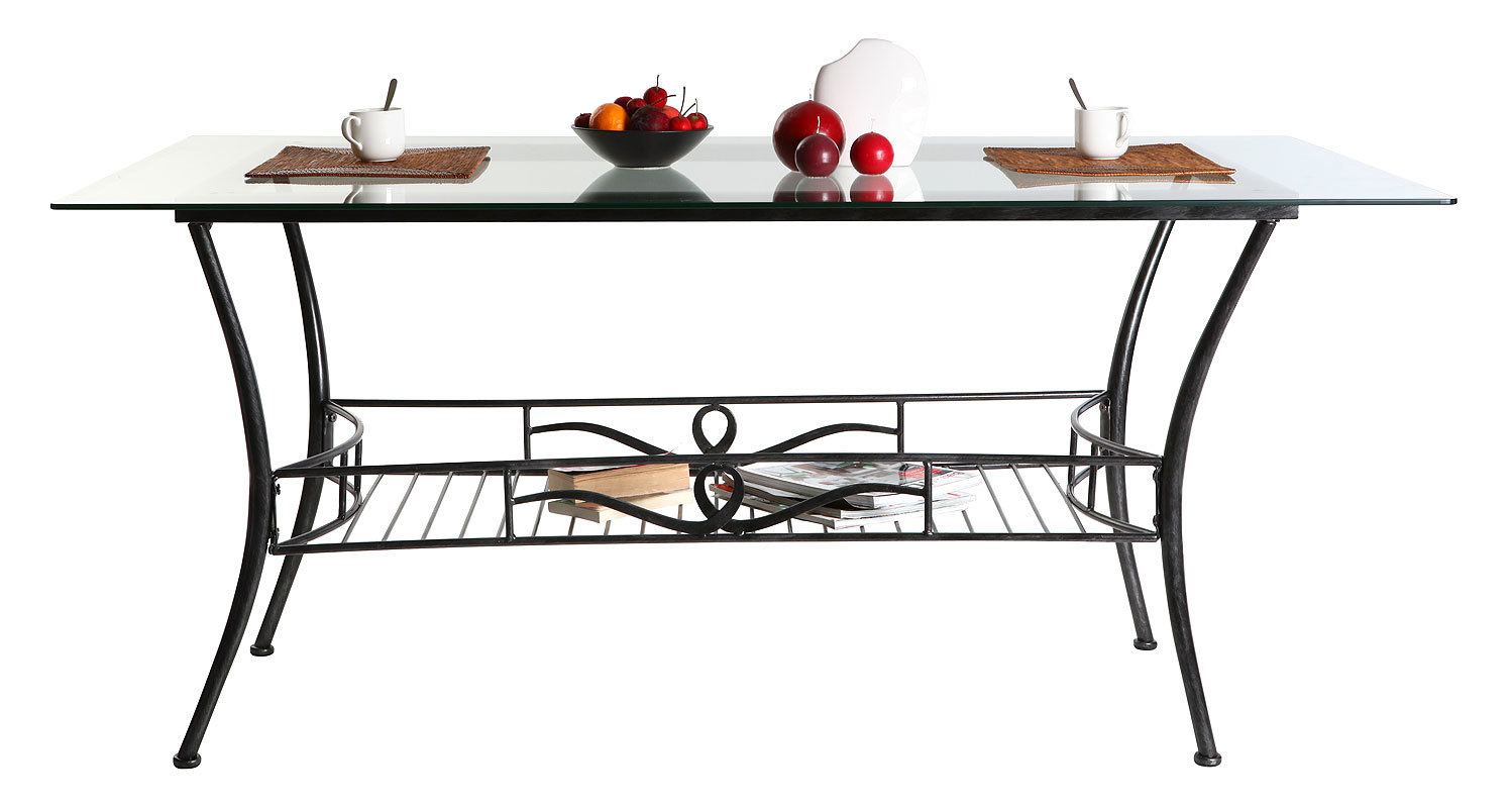 Table &agrave; manger baroque verre et noire VENEZIA