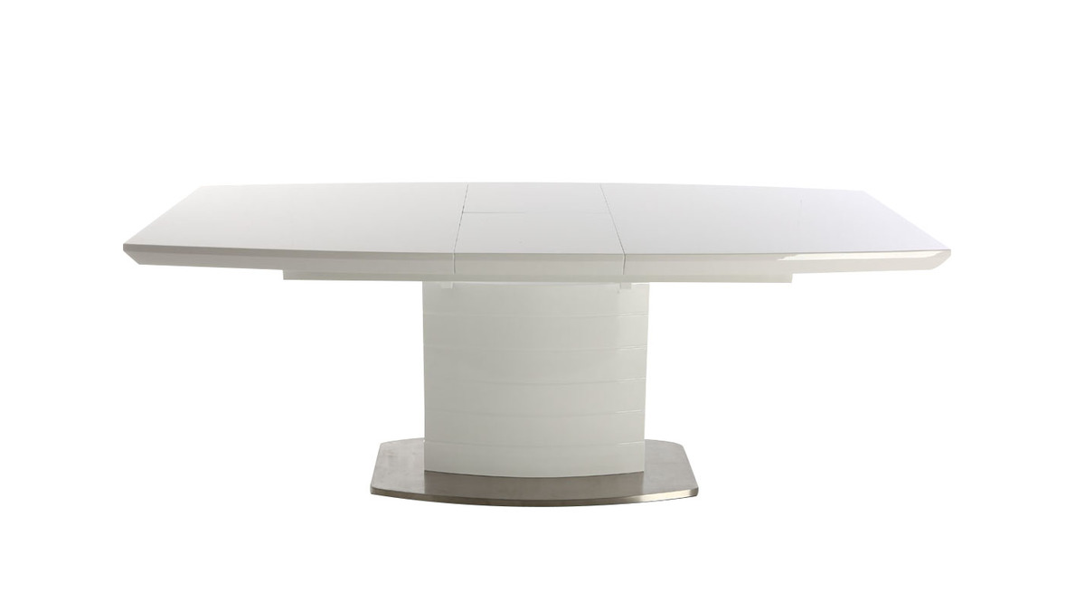Table  manger design extensible blanc brillant L160-200 cm ERESOS