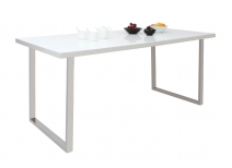 Table &agrave; manger design laqu&eacute;e blanche HALIFAX