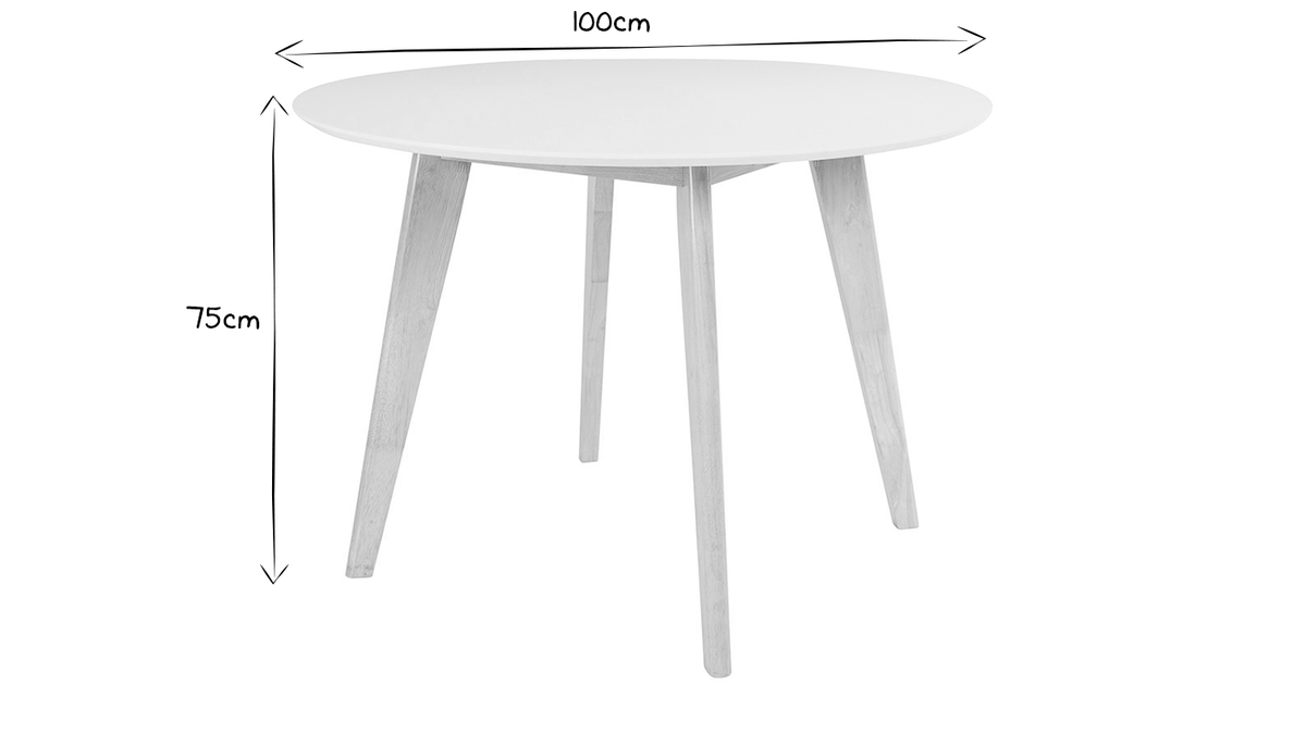 Table  manger design ronde D100 cm LEENA