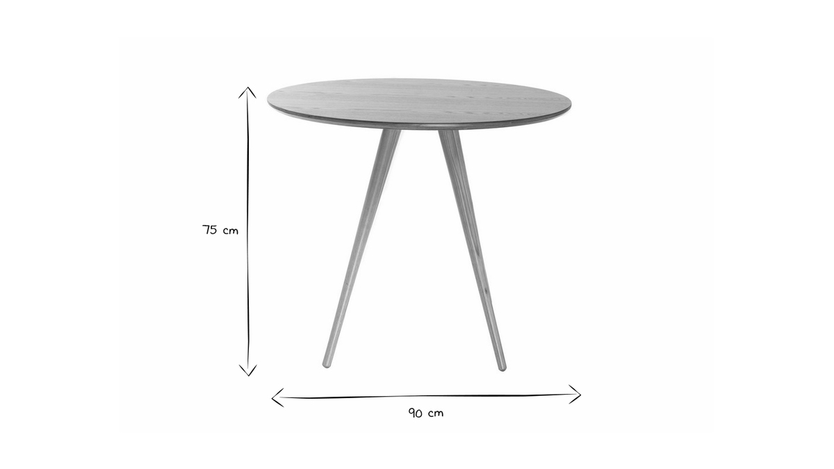 Table  manger design ronde noyer D90 ARTIK