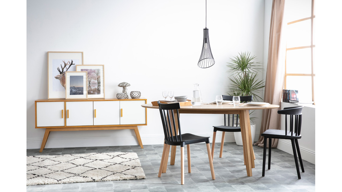 Table  manger design scandinave ovale bois clair L160 cm MARIK
