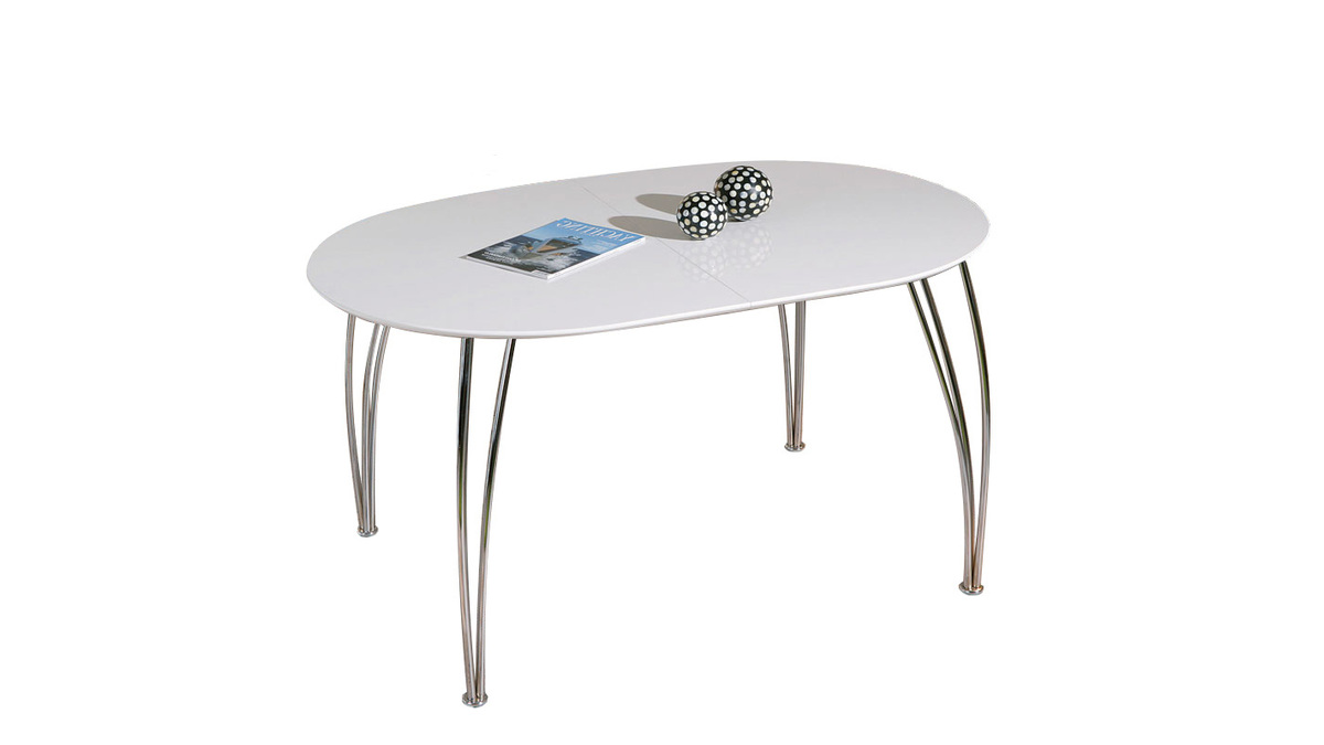 Table  manger extensible design laque blanche L140-180 OXANE