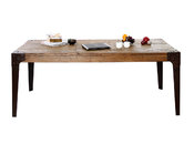 Table &agrave; manger industrielle acier et bois MADISON