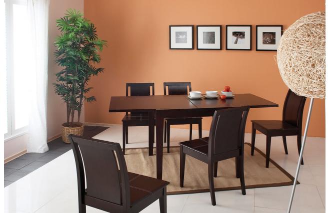 Table &agrave; rallonges  ch&ecirc;ne malaisien BENSON - coloris wenge
