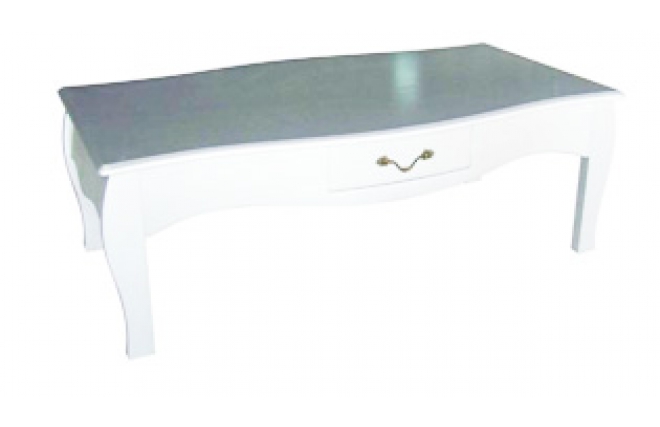 Table basse baroque blanche 1 tiroir Louisa