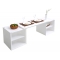 Table basse blanche 2 &eacute;tag&egrave;res Cin&eacute; dinner up to you by Dominique David
