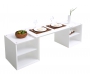Table basse blanche 2 &eacute;tag&egrave;res Cin&eacute; dinner up to you by Dominique David