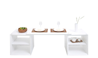 Table basse blanche 2 &eacute;tag&egrave;res Cin&eacute; dinner up to you by Dominique David