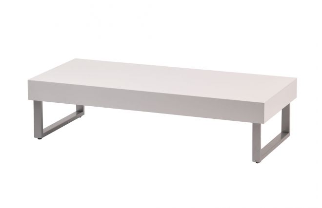 Table basse blanche laqu&eacute;e Morgan