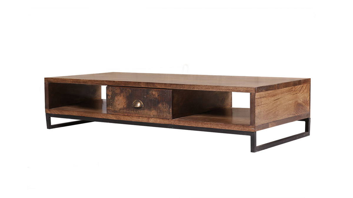 Table basse bois recycl MADRAS