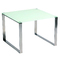 Table basse / bout de canap&eacute; moderne INOLA en inox et verre tremp&eacute; 