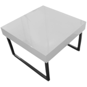 Table basse carr&eacute;e laqu&eacute;e blanc MORGAN image pub1